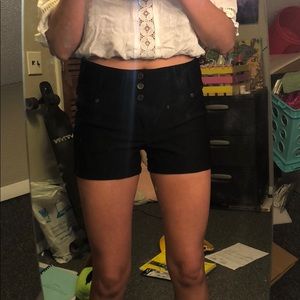 Black high-waisted shorts